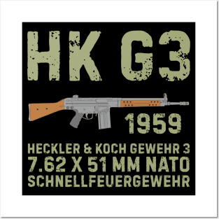 HK G3 German Assault Rifle color version Posters and Art